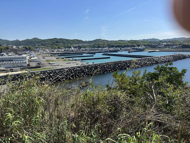 木の枝が邪魔ですが印南湾が一望ですぅ。